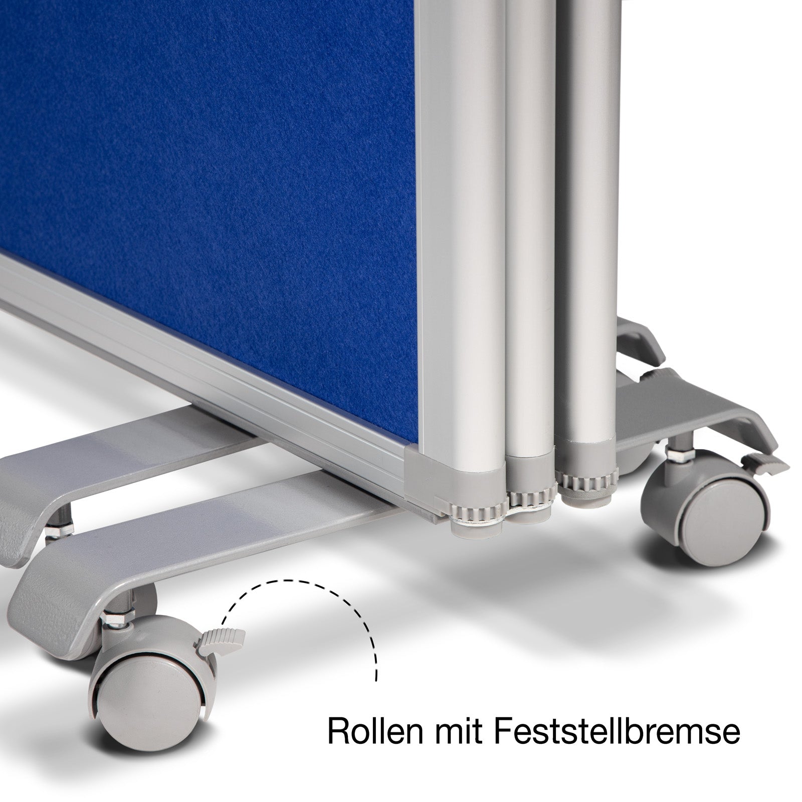 Filz-Stellwand Trennwand 3-teilig Mit Rollen 2 Farben & 2 Größen | Blau
