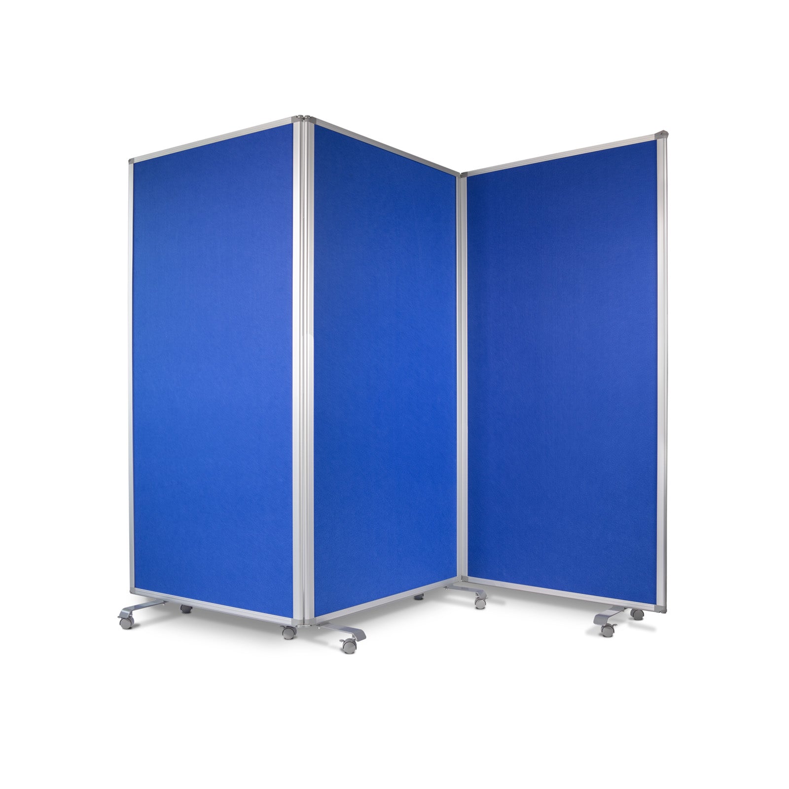 Filz-Stellwand Trennwand 3-teilig Mit Rollen 2 Farben & 2 Größen | Blau