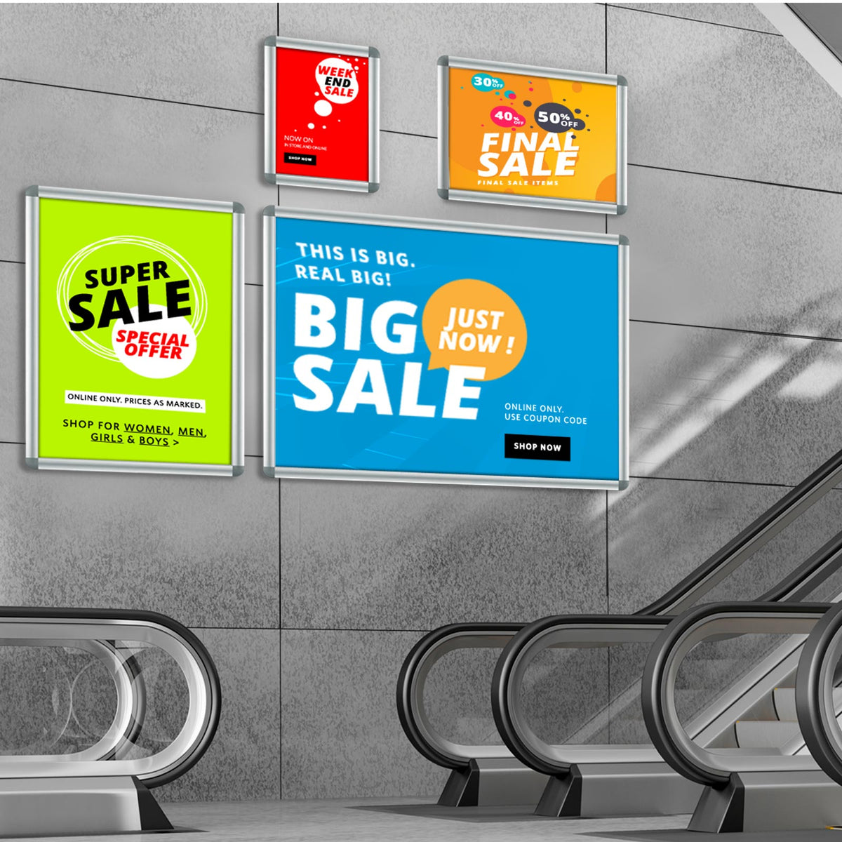 Wechselrahmen Rondo | Plakatrahmen | Kunststoff-Ecken | Größen A0 bis A4