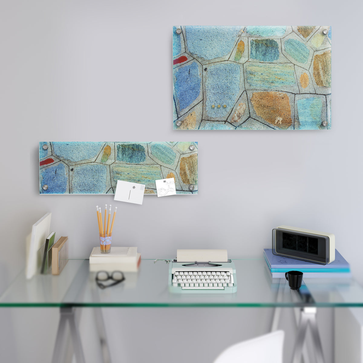 Design-Glas-Memoboard | Flagstone | 2 Größen
