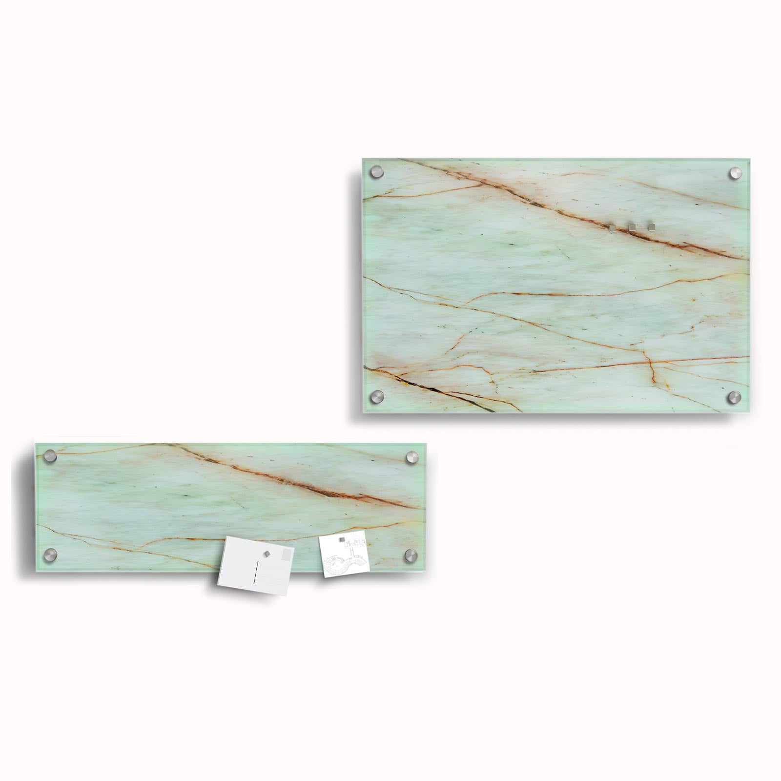 Design-Glas-Memoboard | Marble | 2 Größen