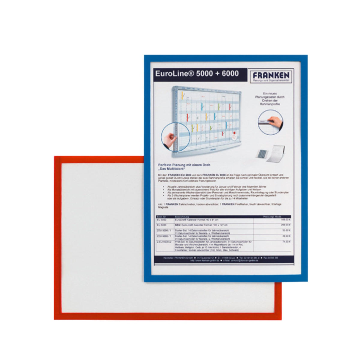 Dokumentenhalter | selbstklebend | A5 oder A4 | 5er-Set | 4 Farben