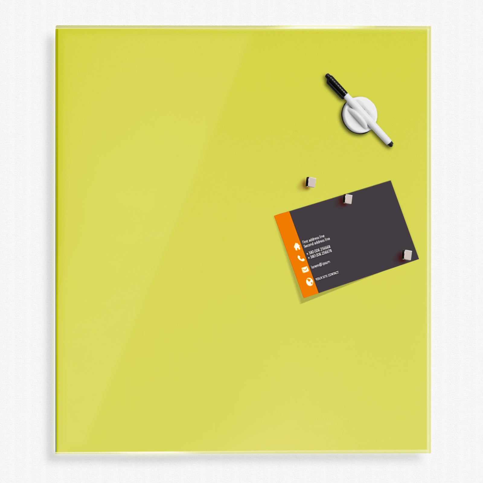 Glasboard Magnettafel 2 Größen 3 Farben | Gelb