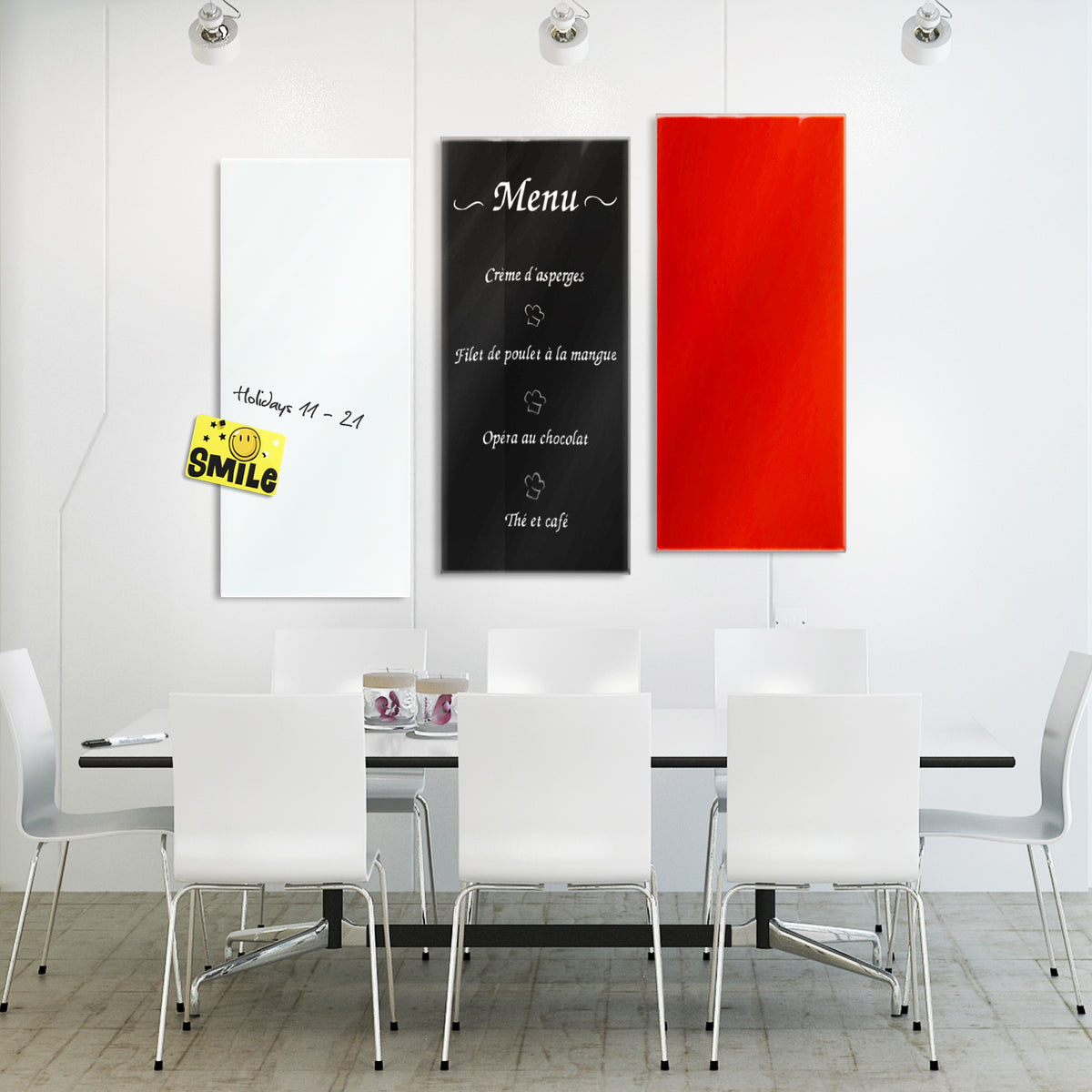 Glasboard | Magnettafel | 2 Größen | 3 Farben