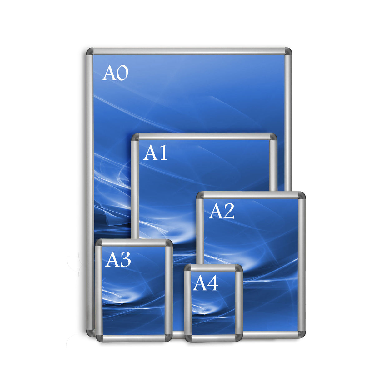 Wechselrahmen Rondo | Plakatrahmen | Kunststoff-Ecken | Größen A0 bis A4