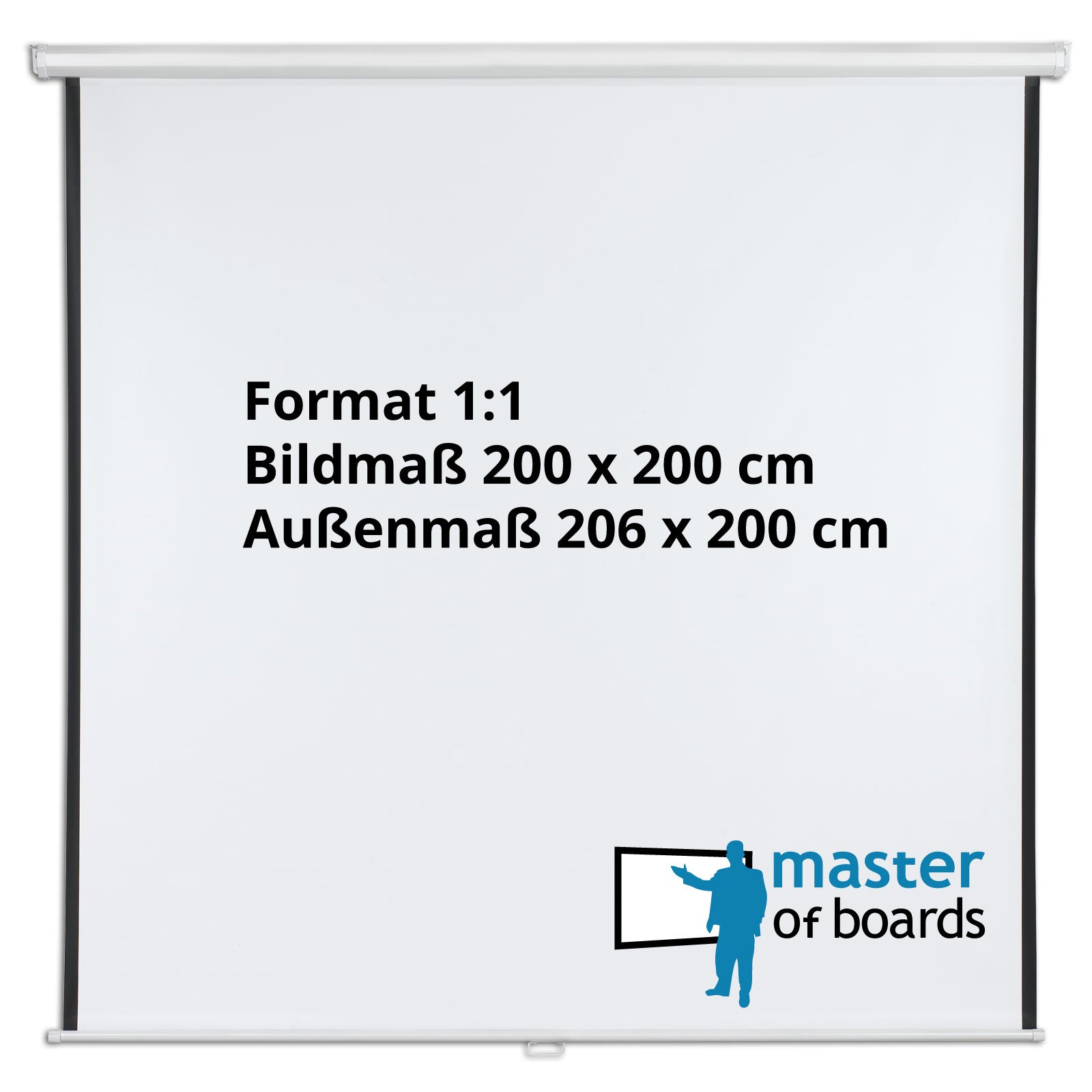 Rolloleinwand Zur Befestigung an der Wand 8 Größen | 200 x 200 cm