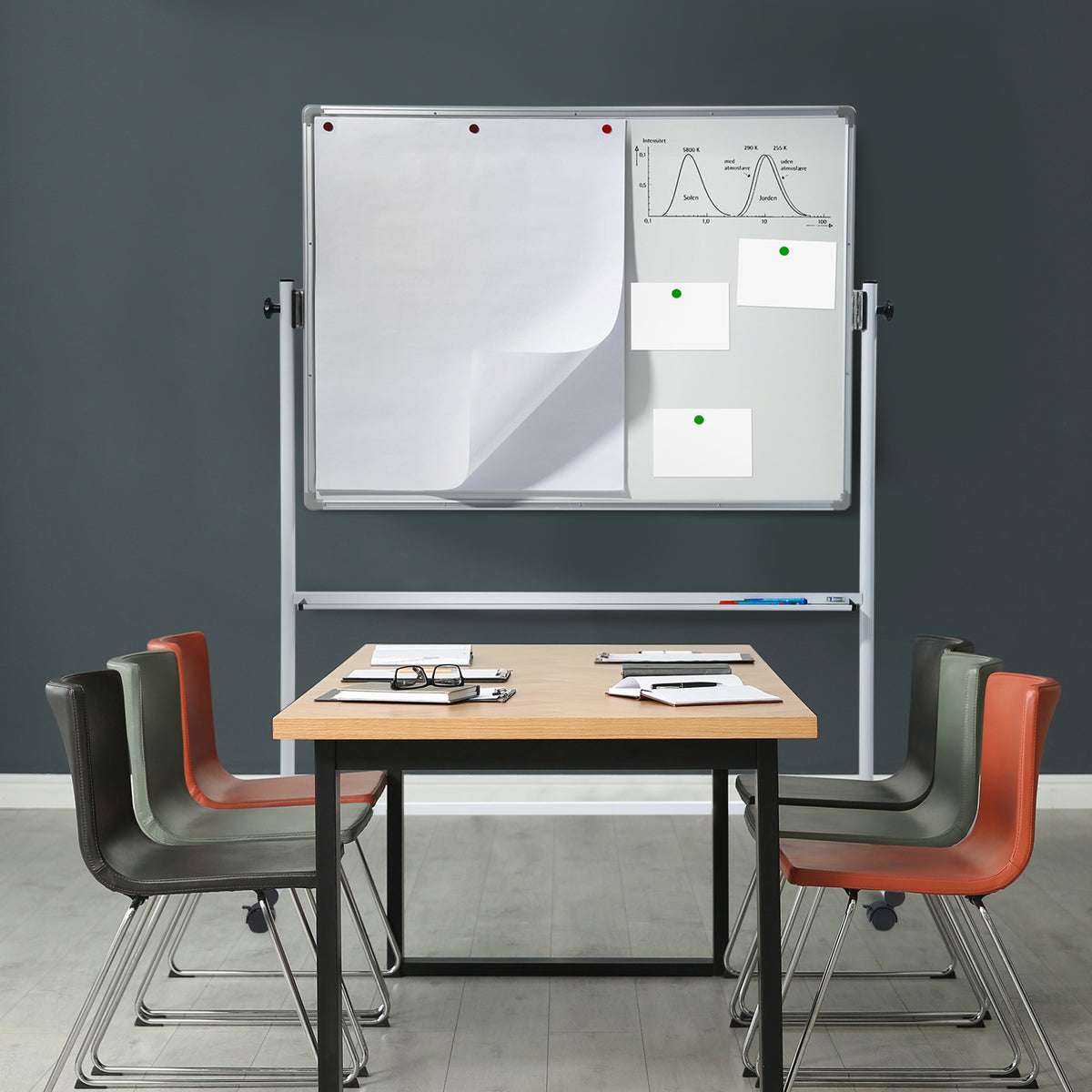 Whiteboard speziallackiert | Mobil & drehbar | 4 Größen