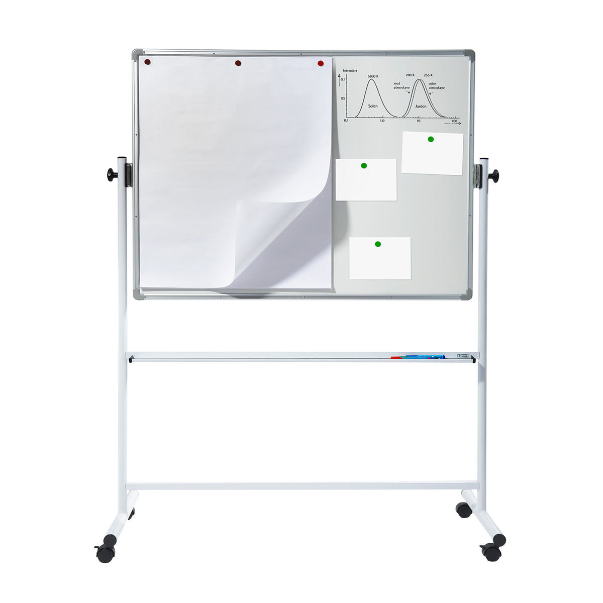 Whiteboard speziallackiert | Mobil & drehbar | 4 Größen
