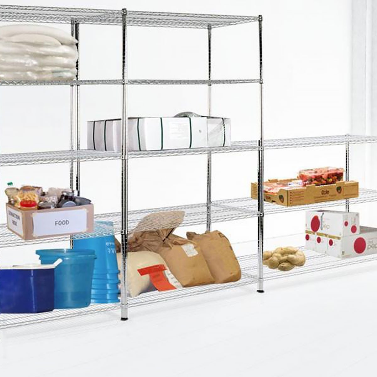 Gitterregal Everest | Verchromt | 5 Böden | 2 Größen | Traglast: 350 kg