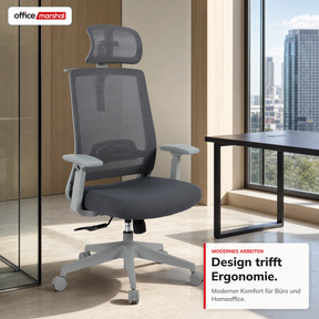 Bürostuhl | Victor | Ergonomischer Mesh-Schreibtischstuhl mit Kopfstütze, Lordosenstütze & 3D-Armlehnen | 2 Farben