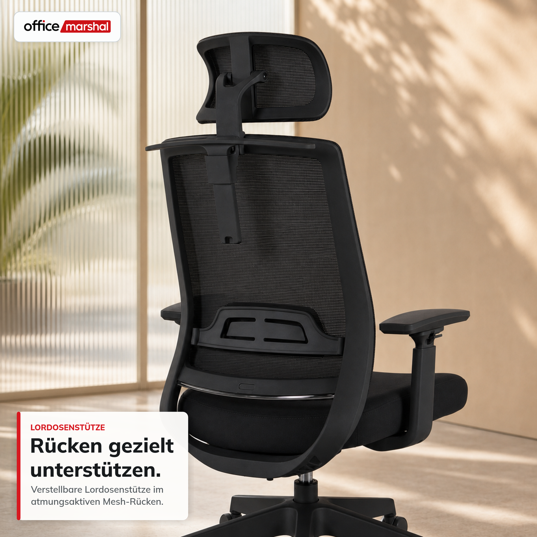 Bürostuhl | Victor | Ergonomischer Mesh-Schreibtischstuhl mit Kopfstütze, Lordosenstütze & 3D-Armlehnen | 2 Farben