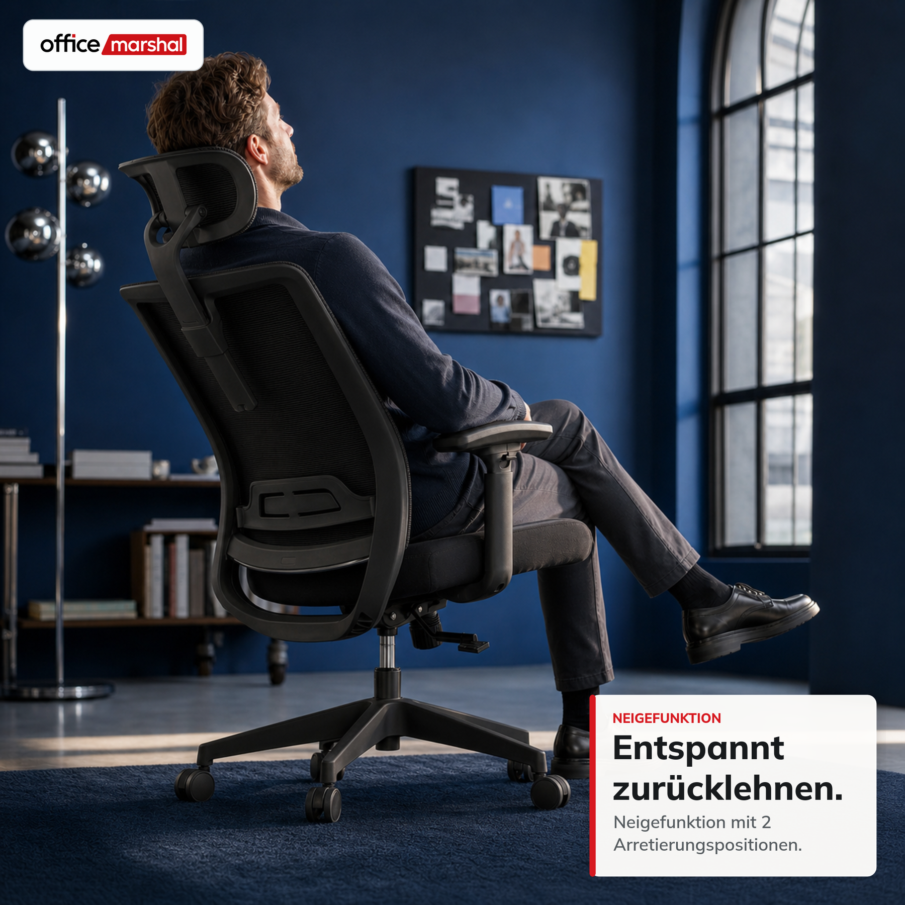 Bürostuhl | Victor | Ergonomischer Mesh-Schreibtischstuhl mit Kopfstütze, Lordosenstütze & 3D-Armlehnen | 2 Farben