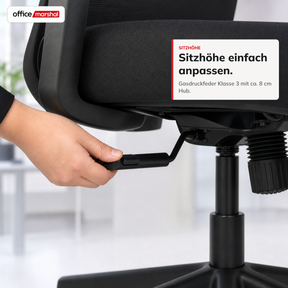 Bürostuhl | Victor | Ergonomischer Mesh-Schreibtischstuhl mit Kopfstütze, Lordosenstütze & 3D-Armlehnen | 2 Farben