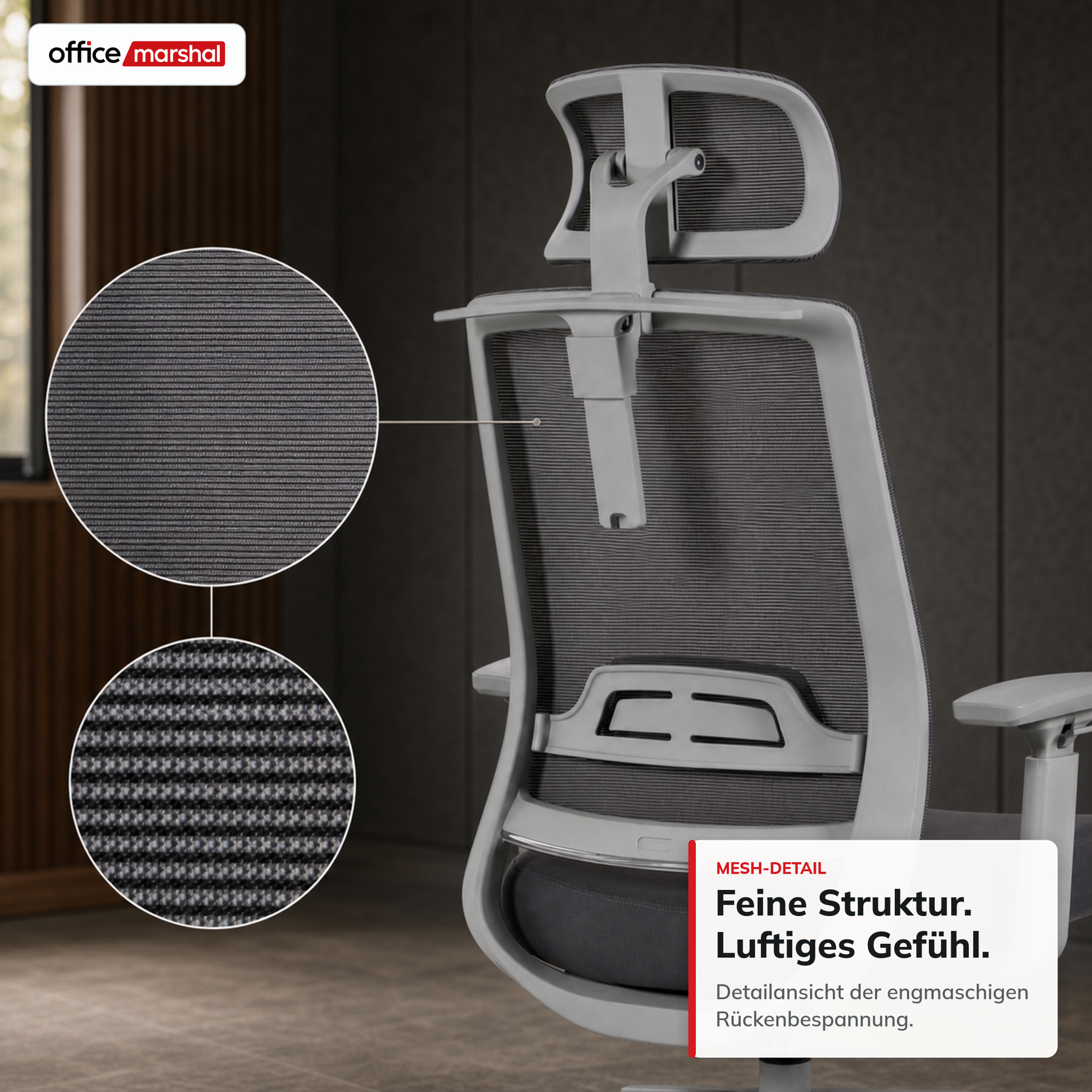 Bürostuhl | Victor | Ergonomischer Mesh-Schreibtischstuhl mit Kopfstütze, Lordosenstütze & 3D-Armlehnen | 2 Farben
