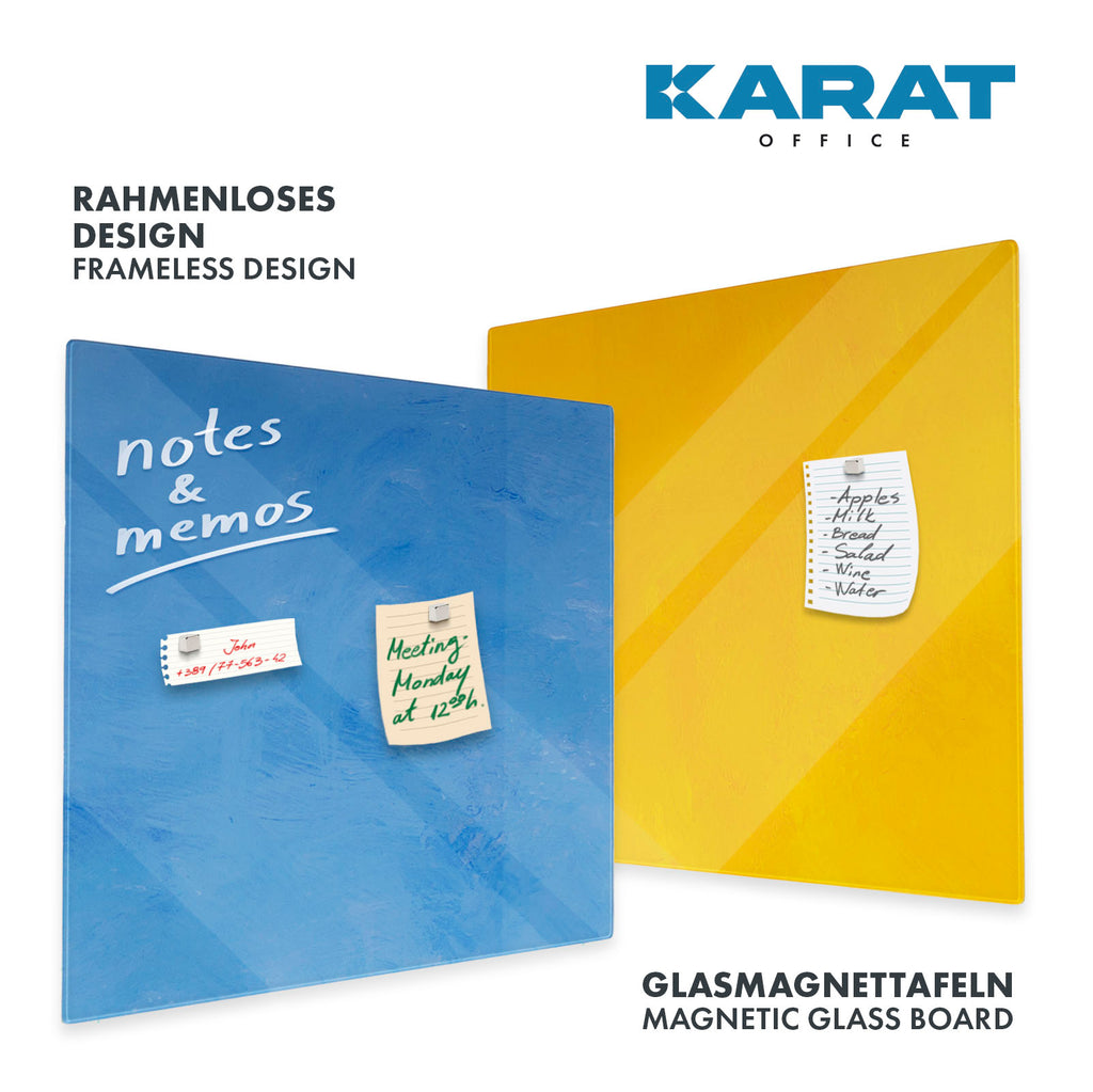 Design-Glas-Memoboard | Print | Mit Magneten & Montagematerial | In 2 Farben