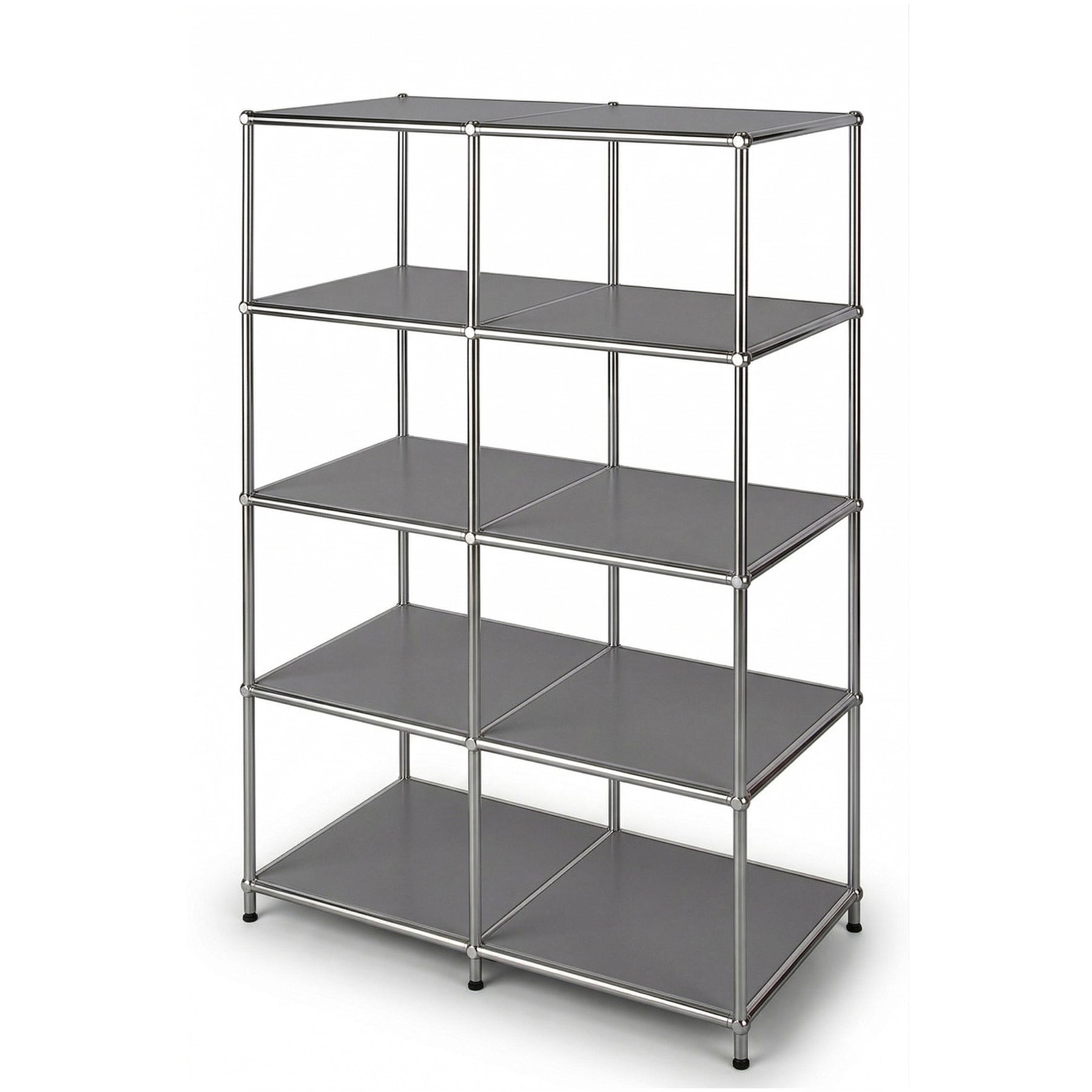 Metallregal | Concept Epure MK-015 | Offenes Standregal mit 5 Ablagen | Bücherregal & Raumteiler Metall