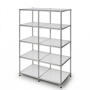 Metallregal | Concept Epure MK-015 | Offenes Standregal mit 5 Ablagen | Bücherregal & Raumteiler Metall