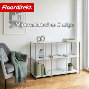 Metallregal | Concept Epure MK-018 | 3 Ablagen Standregal | Sideboard & Lowboard | Offenes Bücherregal