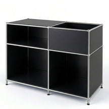 Metallregal | Concept Epure MK-030 | Standregal mit 3 Ablagen & Stauraumfach | Sideboard & Aufbewahrungsregal