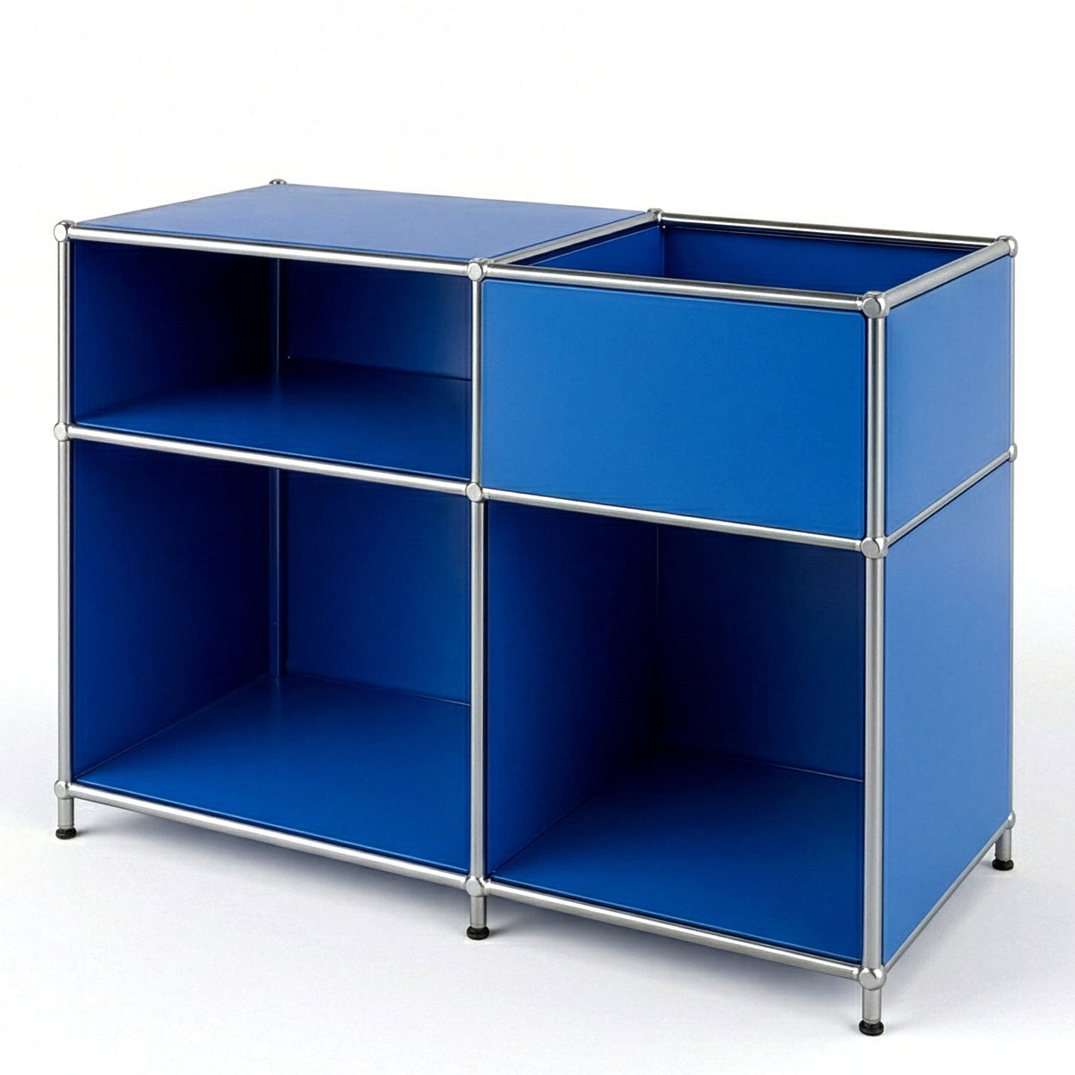 Metallregal | Concept Epure MK-030 | Standregal mit 3 Ablagen & Stauraumfach | Sideboard & Aufbewahrungsregal