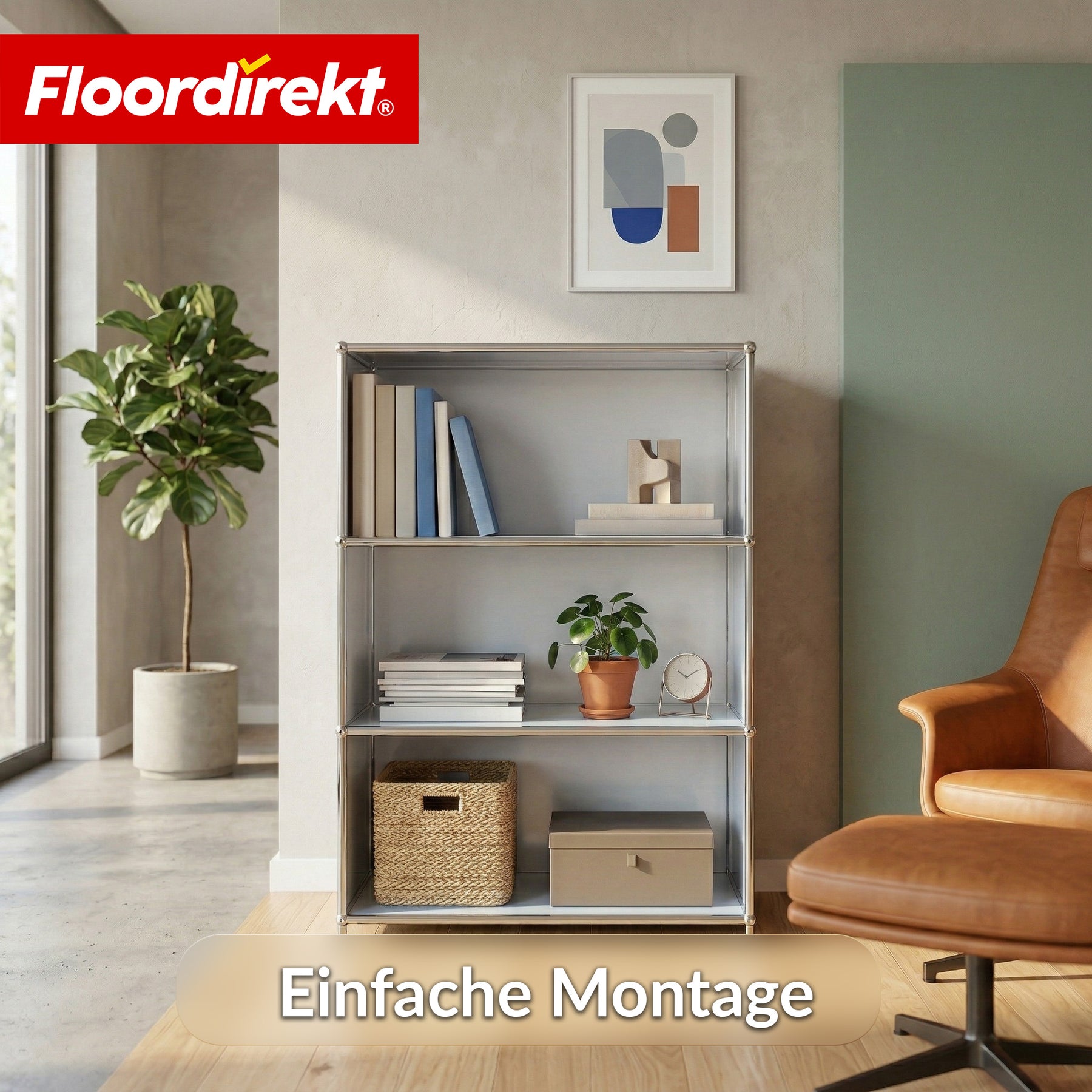 Metallregal | Concept Epure MK-101 | 4 Ablagen Standregal | Bücherregal mit Seitenwänden | Modernes Aufbewahrungsregal