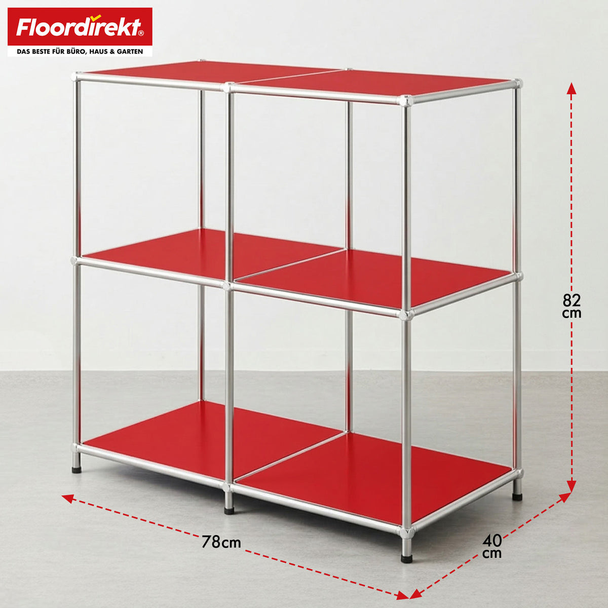 Metallregal | Concept Epure MK-027 | Offenes 3-stöckiges Sideboard & Ablageregal | In mehreren Farben erhältlich