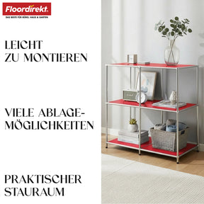 Metallregal | Concept Epure MK-027 | Offenes 3-stöckiges Sideboard & Ablageregal | In mehreren Farben erhältlich
