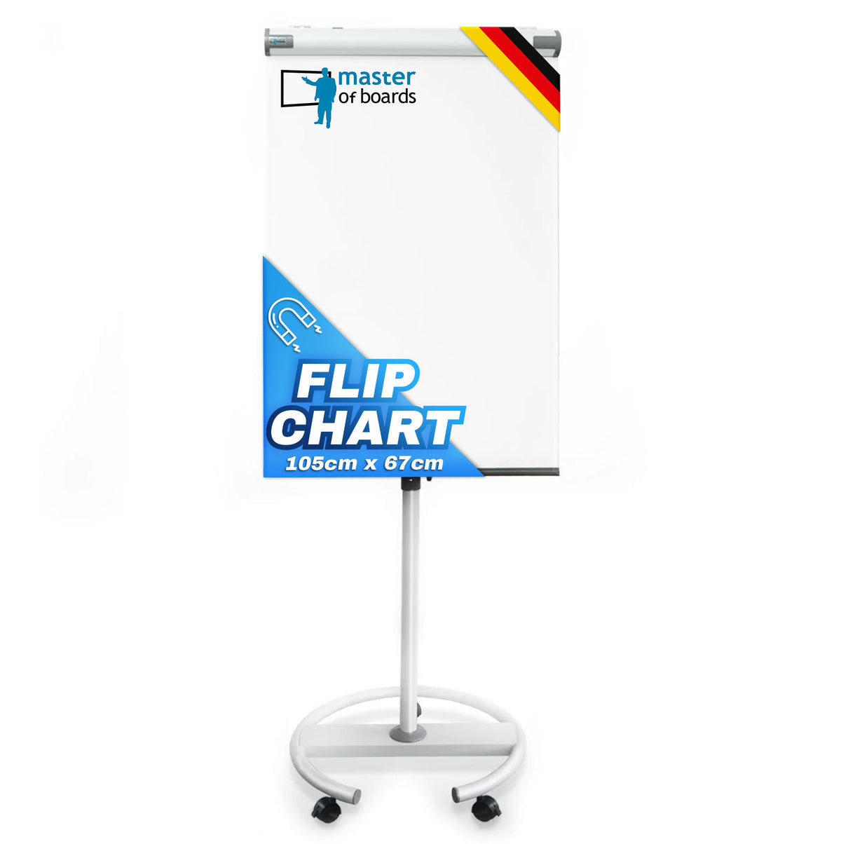 Mobiles Flipchart Shark | Rollenfuß | Höhenverstellbar