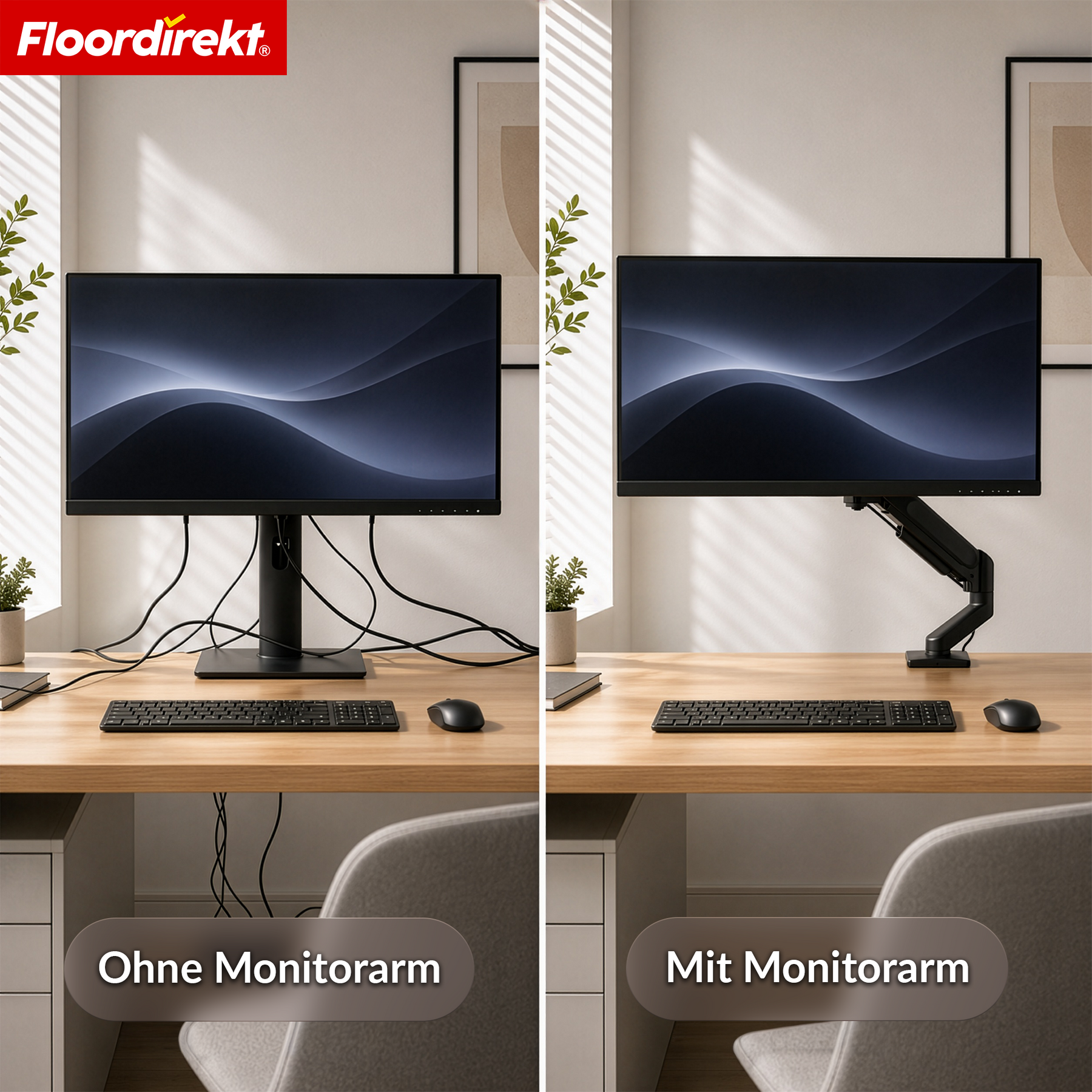 F3_Schwarz - Einarm für 1 Monitor