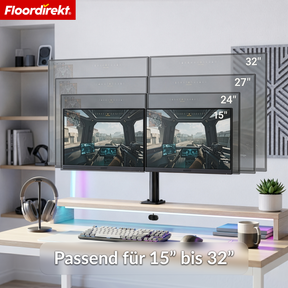 F6_Schwarz | Doppelarm für 2 Monitore