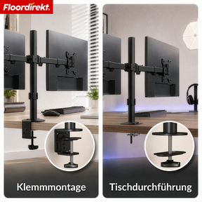 T1_Schwarz | Doppelarm für 2 Monitore