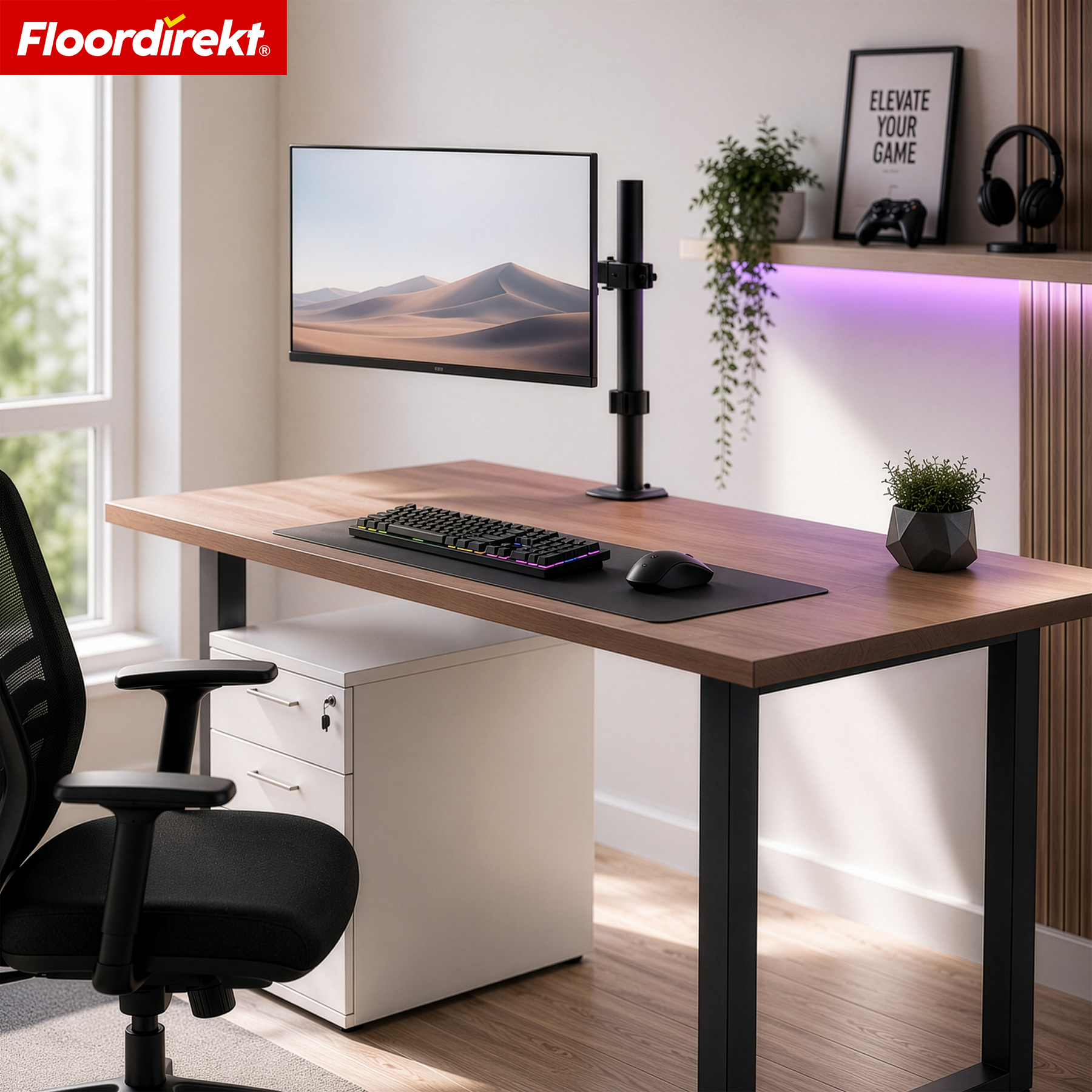 F4_Schwarz | Einarm für 1 Monitor