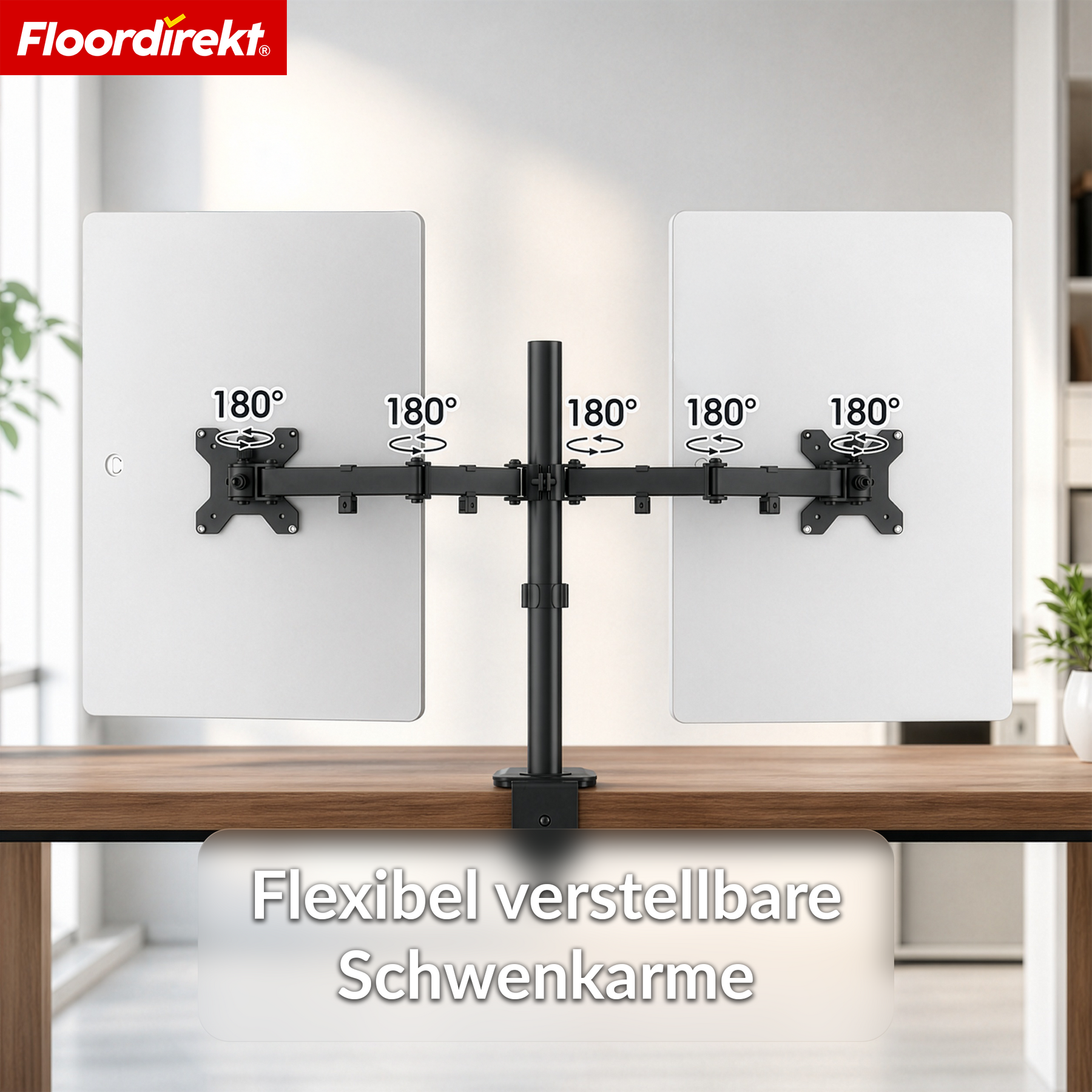 A3_Schwarz | Doppelarm für 2 Monitore