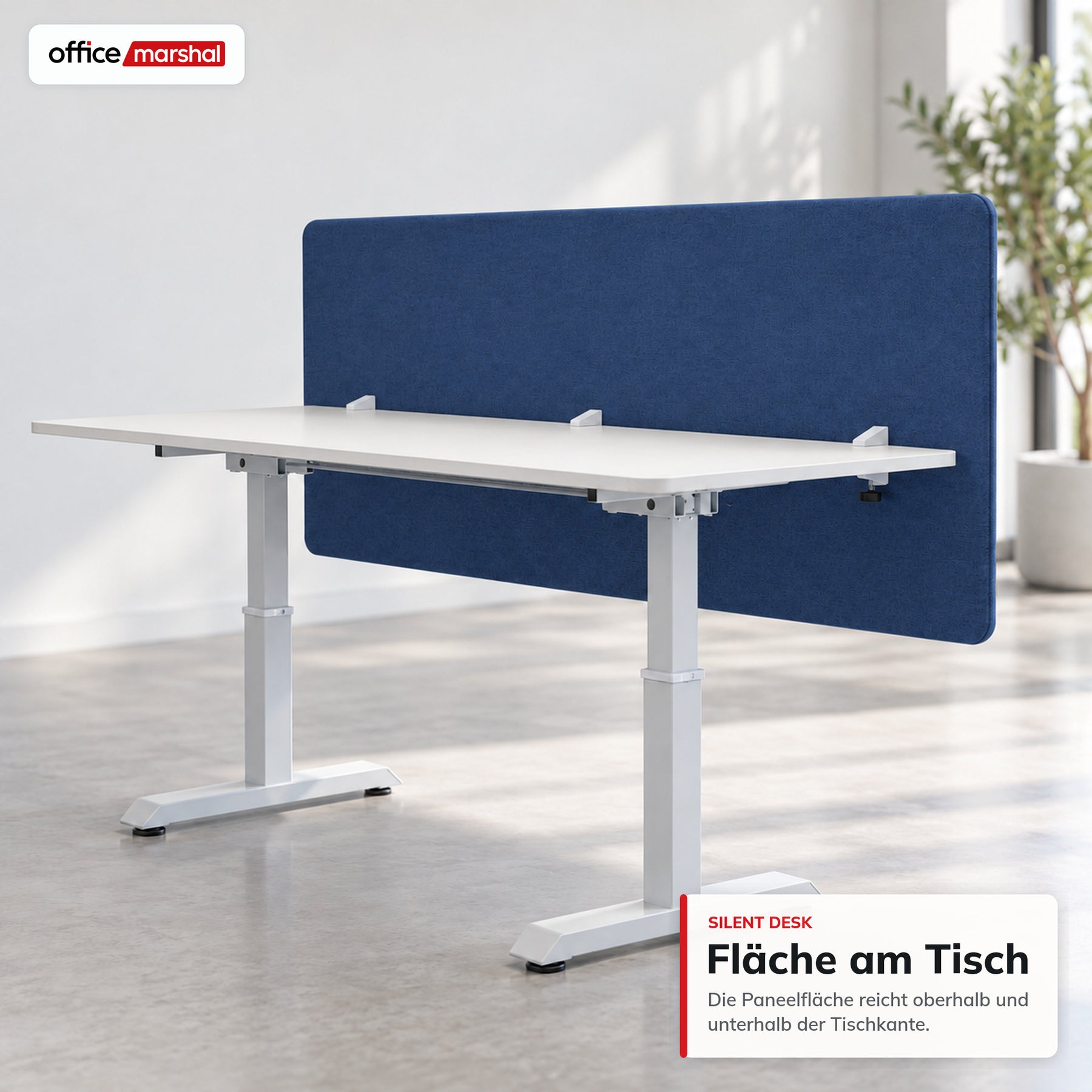 Akustik-Tischtrennwand | Silent Desk | Schreibtisch-Trennwand mit Polyesterbezug & Tischklemmen | 160 × 60 cm | 3 Farben