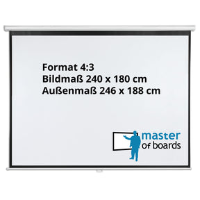 Rolloleinwand Zur Befestigung an der Wand 8 Größen | 240 x 180 cm