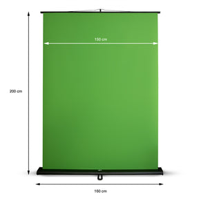 Green Screen | Ausfahrbarer Fotohintergrund | 150 x 200 cm