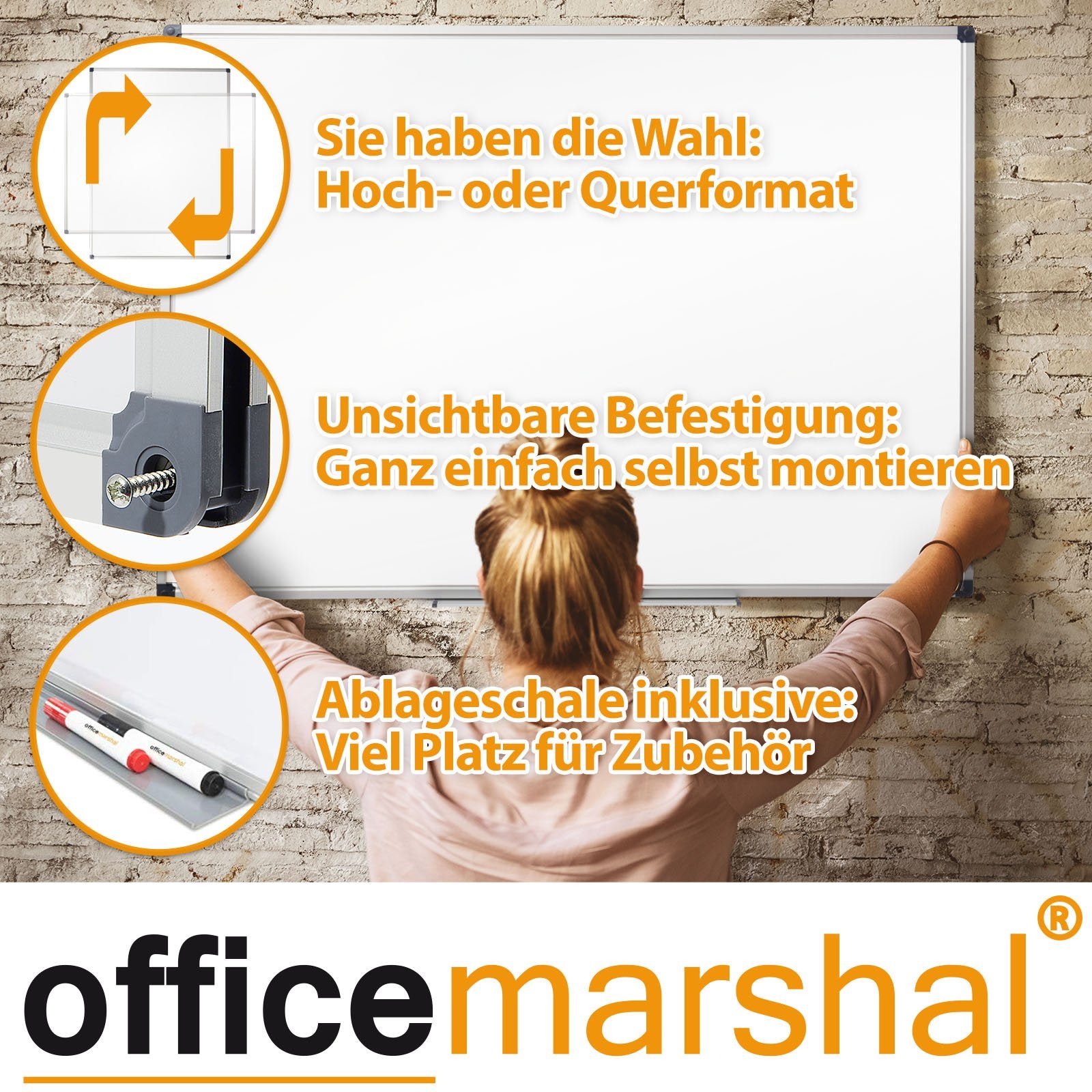Whiteboard | Office Marshal Profi | Lackiert | 12 Größen