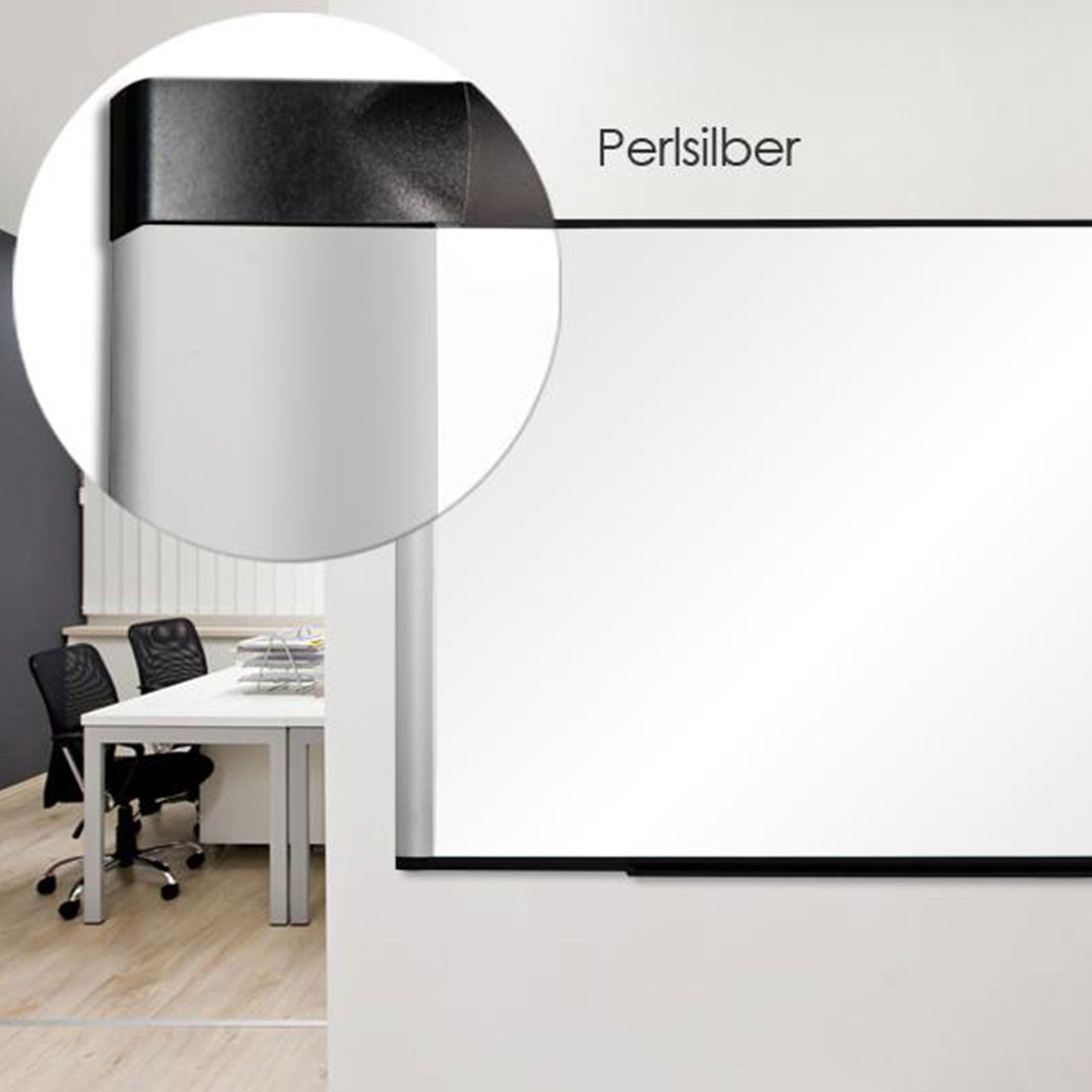 Whiteboard Pearl lackiert 4 Größen 3 Farben | Silber-Metallic